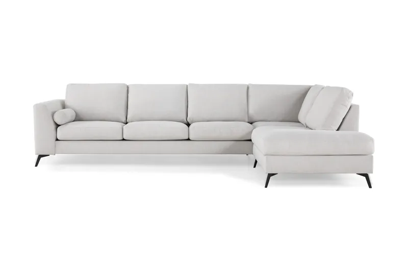 Ocean Lyx 4-sits Högervänd L-formad Schäslongsoffa i Tyg - Ljusgrå - Möbler - Vardagsrum - Soffor - Divansoffa & schäslong