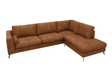 Ocean Lyx 4-sits Soffa med Schäslong Höger - Brun - Möbler - Vardagsrum - Soffor - Skinnsoffor