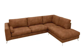 Ocean Lyx 4-sits Soffa med Schäslong Höger - Brun - Möbler - Vardagsrum - Soffor - Skinnsoffor
