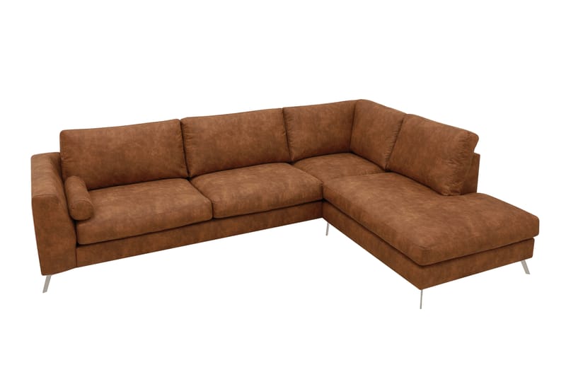 Ocean Lyx 4-sits Soffa med Schäslong Höger - Brun - Möbler - Vardagsrum - Soffor - Skinnsoffor