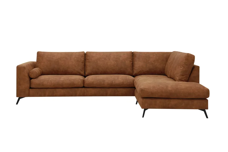 Ocean Lyx 4-sits Soffa med Schäslong Höger - Brun - Möbler - Vardagsrum - Soffor - Skinnsoffor