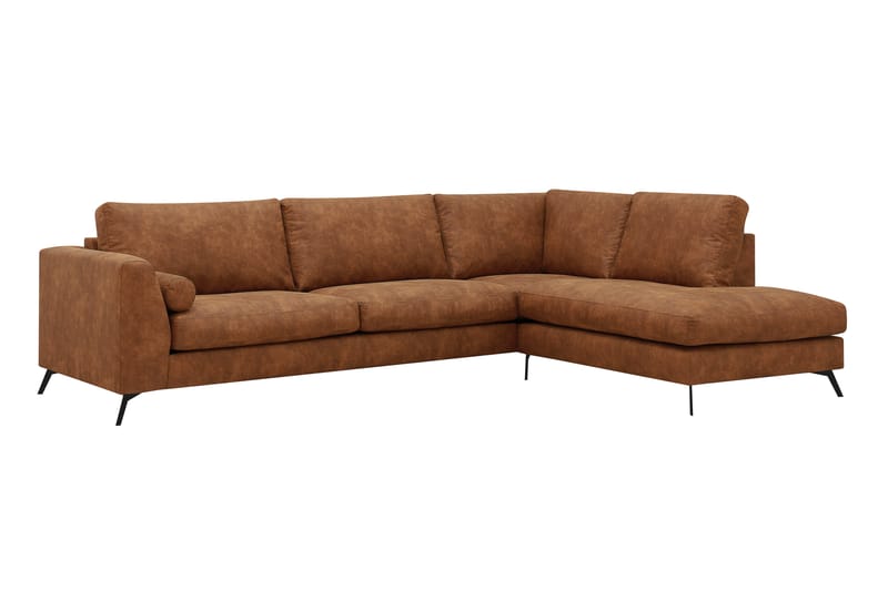 Ocean Lyx 4-sits Soffa med Schäslong Höger - Brun - Möbler - Vardagsrum - Soffor - Skinnsoffor
