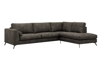 Ocean Lyx 4-sits Soffa med Schäslong Höger - Brun - Möbler - Vardagsrum - Soffor - Skinnsoffor