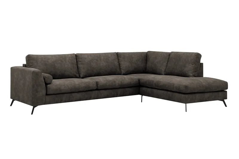Ocean Lyx 4-sits Soffa med Schäslong Höger - Brun - Möbler - Vardagsrum - Soffor - Skinnsoffor
