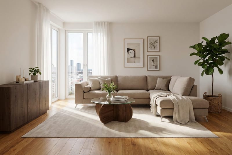 Ocean Lyx 4-sits Soffa med Schäslong Höger - Ljusbrun - Möbler - Vardagsrum - Soffor - Divansoffa & schäslong