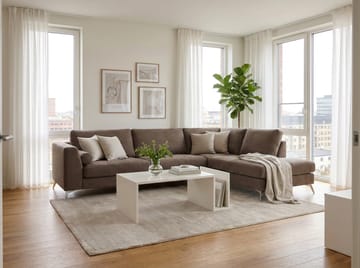 Ocean Lyx 4-sits Soffa med Schäslong Höger - Mörkbrun - Möbler - Vardagsrum - Soffor - Divansoffa & schäslong