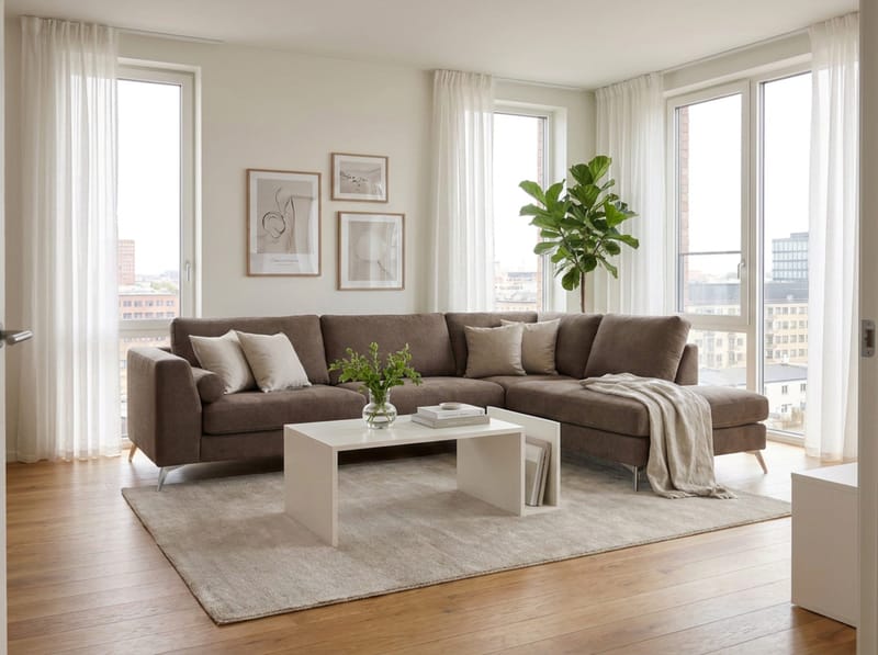 Ocean Lyx 4-sits Soffa med Schäslong Höger - Mörkbrun - Möbler - Vardagsrum - Soffor - Divansoffa & schäslong