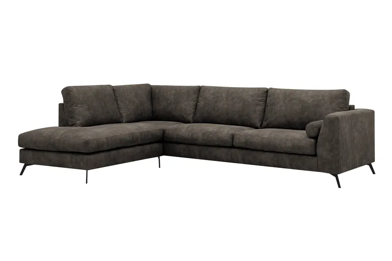 Ocean Lyx 4-sits Soffa med Schäslong Vänster - Brun - Möbler - Vardagsrum - Soffor - Skinnsoffor