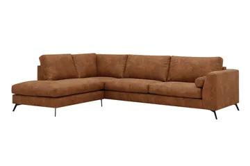 Ocean Lyx 4-sits Soffa med Schäslong Vänster - Brun - Möbler - Vardagsrum - Soffor - Skinnsoffor