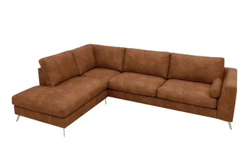 Ocean Lyx 4-sits Soffa med Schäslong Vänster - Brun - Möbler - Vardagsrum - Soffor - Skinnsoffor