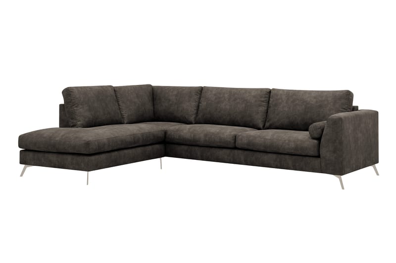 Ocean Lyx 4-sits Soffa med Schäslong Vänster - Brun - Möbler - Vardagsrum - Soffor - Skinnsoffor