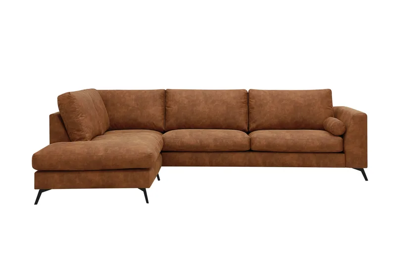 Ocean Lyx 4-sits Soffa med Schäslong Vänster - Brun - Möbler - Vardagsrum - Soffor - Skinnsoffor