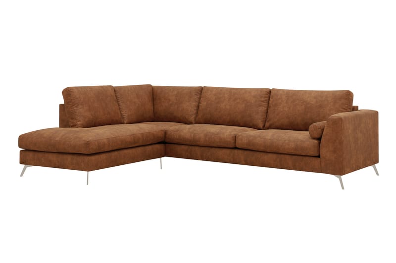Ocean Lyx 4-sits Soffa med Schäslong Vänster - Brun - Möbler - Vardagsrum - Soffor - Skinnsoffor