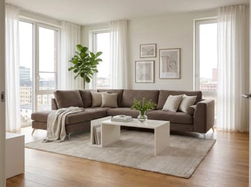 Ocean Lyx 4-sits Soffa med Schäslong Vänster - Mörkbrun - Möbler - Vardagsrum - Soffor - Divansoffa & schäslong