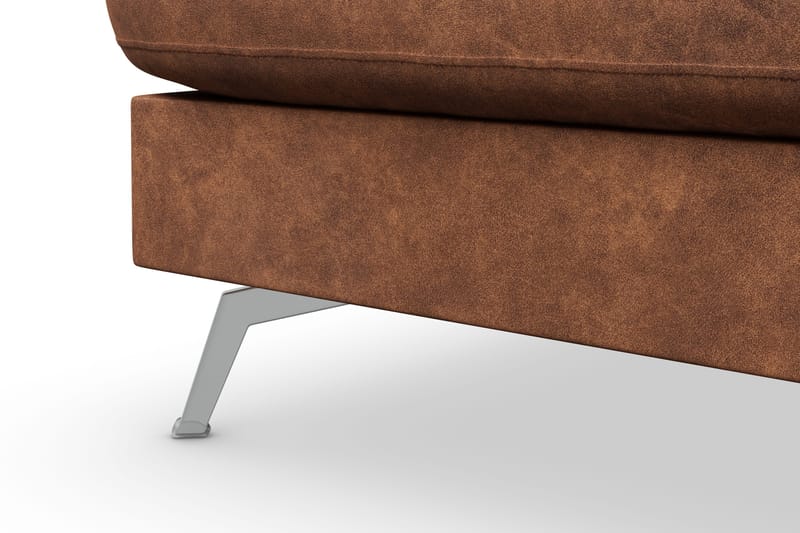 Ocean Lyx 4-sits Vänstervänd L-formad Schäslongsoffa i Konstläder - Brun - Möbler - Vardagsrum - Soffor - Skinnsoffor