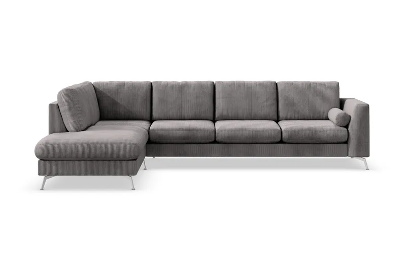 Ocean Lyx 4-sits Vänstervänd L-formad Schäslongsoffa i Manchester - Mörkgrå - Möbler - Vardagsrum - Soffor - Divansoffa & schäslong