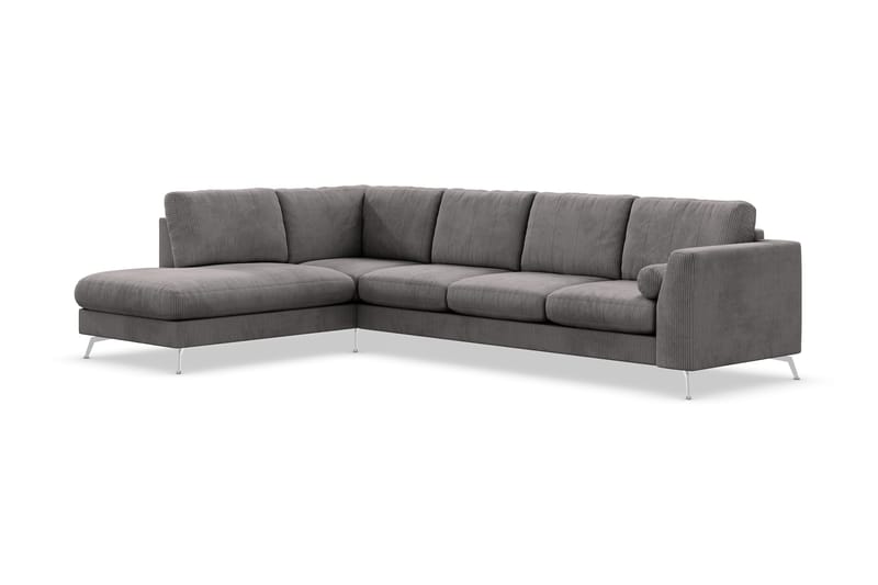 Ocean Lyx 4-sits Vänstervänd L-formad Schäslongsoffa i Manchester - Mörkgrå - Möbler - Vardagsrum - Soffor - Divansoffa & schäslong