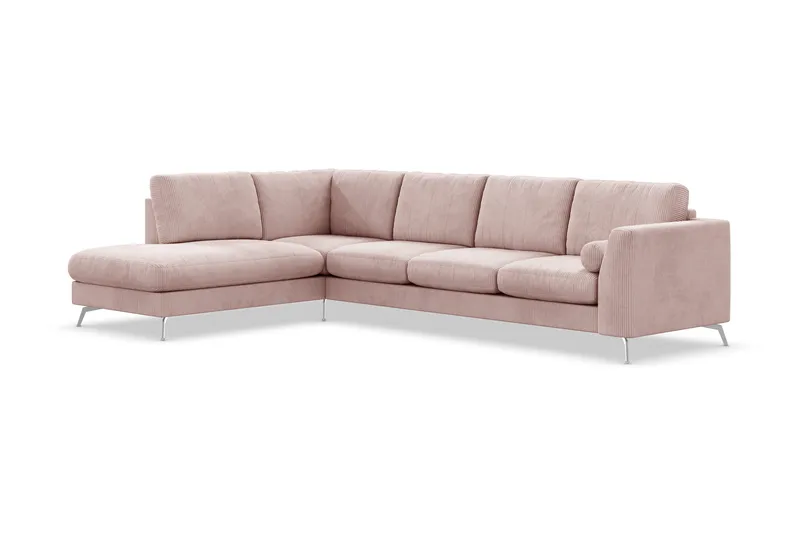 Ocean Lyx 4-sits Vänstervänd L-formad Schäslongsoffa i Manchester - Rosa - Möbler - Vardagsrum - Soffor - Divansoffa & schäslong