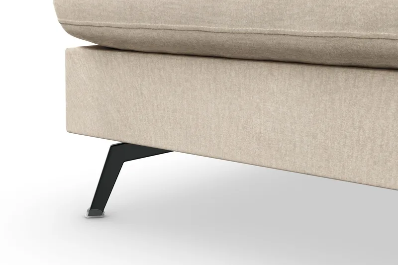 Ocean Lyx 4-sits Vänstervänd L-formad Schäslongsoffa i Sammet - Beige - Möbler - Vardagsrum - Soffor - Divansoffa & schäslong