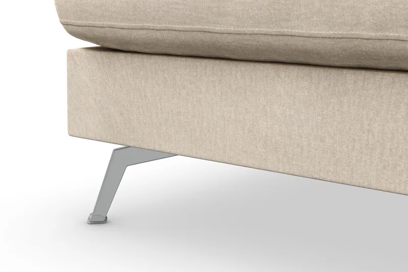 Ocean Lyx 4-sits Vänstervänd L-formad Schäslongsoffa i Sammet - Beige - Möbler - Vardagsrum - Soffor - Divansoffa & schäslong
