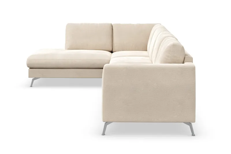 Ocean Lyx 4-sits Vänstervänd L-formad Schäslongsoffa i Sammet - Beige - Möbler - Vardagsrum - Soffor - Divansoffa & schäslong