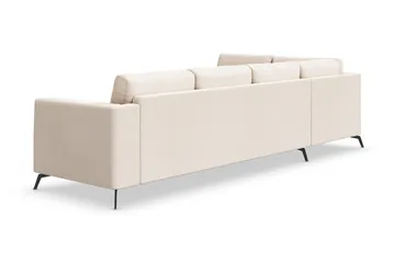Ocean Lyx 4-sits Vänstervänd L-formad Schäslongsoffa i Tyg - Beige - Möbler - Vardagsrum - Soffor - Divansoffa & schäslong