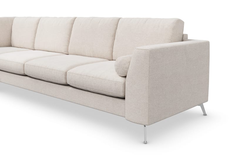 Ocean Lyx 4-sits Vänstervänd L-formad Schäslongsoffa i Tyg - Beige - Möbler - Vardagsrum - Soffor - Divansoffa & schäslong
