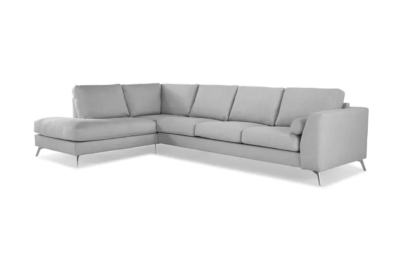 Ocean Lyx 4-sits Vänstervänd L-formad Schäslongsoffa i Tyg - Grå - Möbler - Vardagsrum - Soffor - Divansoffa & schäslong
