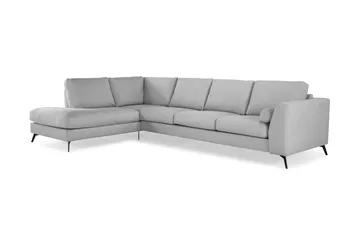Ocean Lyx 4-sits Vänstervänd L-formad Schäslongsoffa i Tyg - Grå - Möbler - Vardagsrum - Soffor - Divansoffa & schäslong