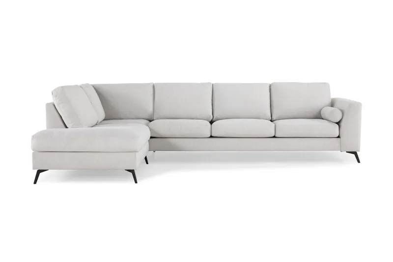 Ocean Lyx 4-sits Vänstervänd L-formad Schäslongsoffa i Tyg - Ljusgrå - Möbler - Vardagsrum - Soffor - Divansoffa & schäslong