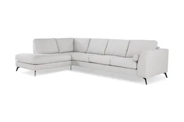 Ocean Lyx 4-sits Vänstervänd L-formad Schäslongsoffa i Tyg - Ljusgrå - Möbler - Vardagsrum - Soffor - Divansoffa & schäslong