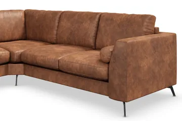 Ocean Lyx 5-sits Vändbar L-formad Hörnsoffa i Konstläder - Brun - Möbler - Vardagsrum - Soffor - Skinnsoffor