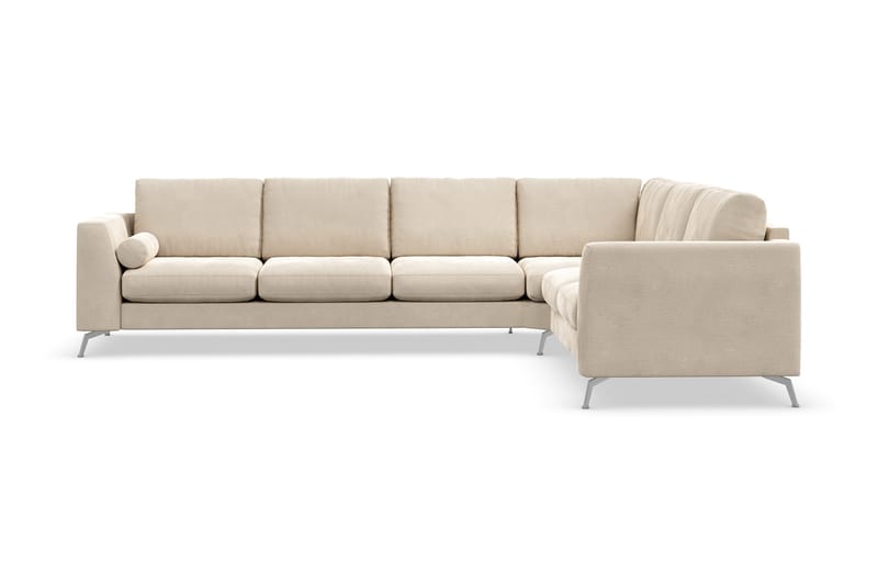 Ocean Lyx 5-sits Vändbar L-formad Hörnsoffa i Sammet, Beige