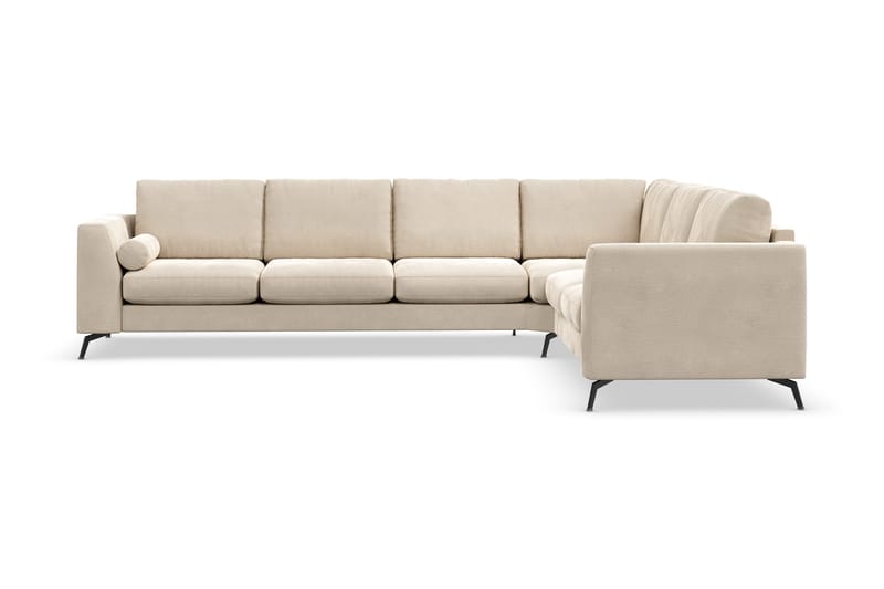 Ocean Lyx 5-sits Vändbar L-formad Hörnsoffa i Sammet, Beige