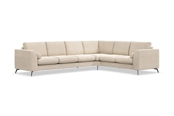 Ocean Lyx 5-sits Vändbar L-formad Hörnsoffa i Sammet - Beige - Möbler - Vardagsrum - Soffor - Hörnsoffor