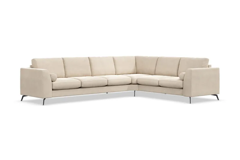 Ocean Lyx 5-sits Vändbar L-formad Hörnsoffa i Sammet - Beige - Möbler - Vardagsrum - Soffor - Hörnsoffor