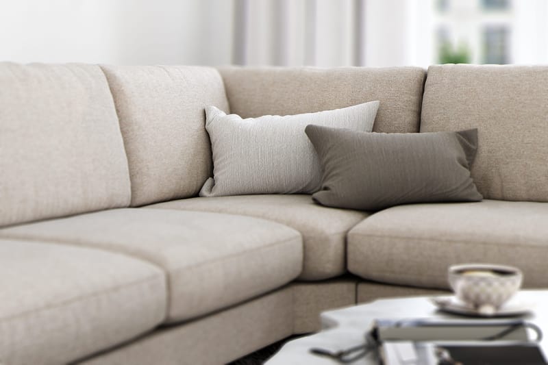 Ocean Lyx 5-sits Vändbar L-formad Hörnsoffa i Tyg - Beige - Möbler - Vardagsrum - Soffor - Hörnsoffor