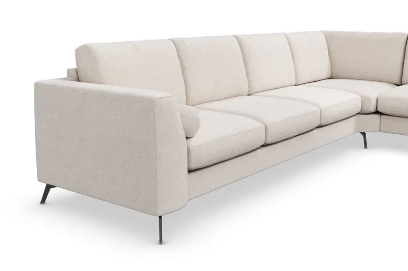 Ocean Lyx 5-sits Vändbar L-formad Hörnsoffa i Tyg - Beige - Möbler - Vardagsrum - Soffor - Hörnsoffor