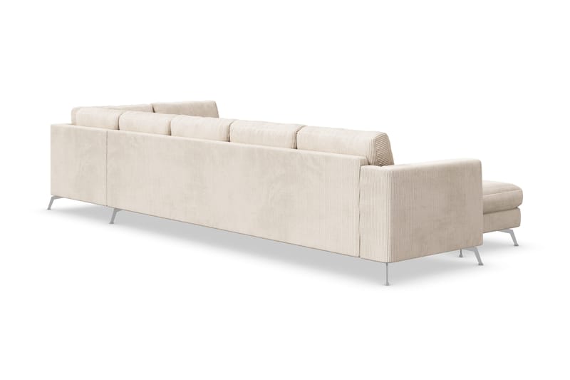 Ocean Lyx 6-sits Högervänd U-formad Soffa med Divan och Schäslong + Fotpall i Manchester - Beige - Möbler - Vardagsrum - Soffor - U-soffor