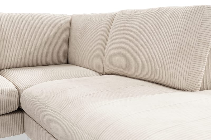 Ocean Lyx 6-sits Högervänd U-formad Soffa med Divan och Schäslong + Fotpall i Manchester - Beige - Möbler - Vardagsrum - Soffor - U-soffor