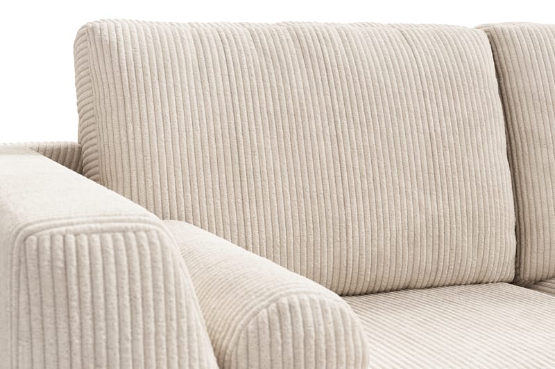 Ocean Lyx 6-sits Högervänd U-formad Soffa med Divan och Schäslong + Fotpall i Manchester - Beige - Möbler - Vardagsrum - Soffor - U-soffor