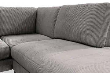 Ocean Lyx 6-sits Högervänd U-formad Soffa med Divan och Schäslong + Fotpall i Manchester - Mörkgrå - Möbler - Vardagsrum - Soffor - U-soffor