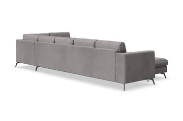Ocean Lyx 6-sits Högervänd U-formad Soffa med Divan och Schäslong + Fotpall i Manchester - Mörkgrå - Möbler - Vardagsrum - Soffor - U-soffor