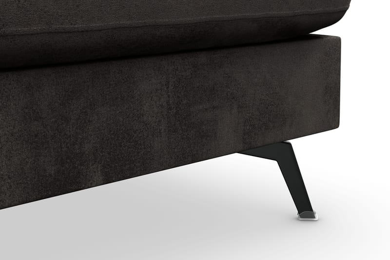 Ocean Lyx 6-sits Högervänd U-formad Soffa med Divan och Schäslong + Fotpall i Sammet - Mörkgrå - Möbler - Vardagsrum - Soffor - Sammetssoffor