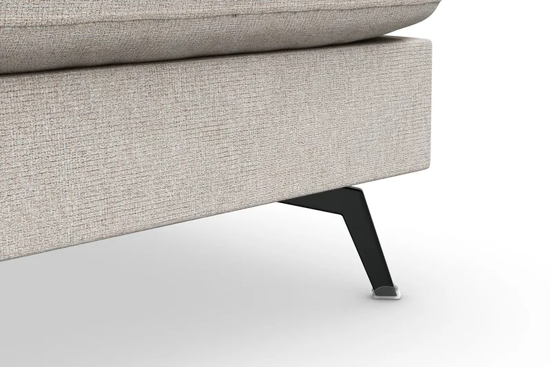 Ocean Lyx 6-sits Högervänd U-formad Soffa med Divan och Schäslong + Fotpall i Tyg - Beige - Möbler - Vardagsrum - Soffor - U-soffor