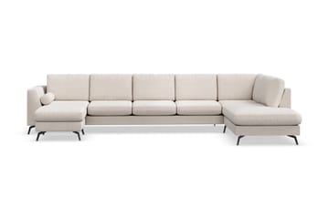 Ocean Lyx 6-sits Högervänd U-formad Soffa med Divan och Schäslong + Fotpall i Tyg