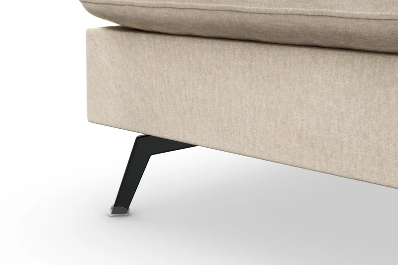 Ocean Lyx 6-sits Vänstervänd U-formad Soffa med Divan och Schäslong + Fotpall i Sammet - Beige - Möbler - Vardagsrum - Soffor - U-soffor