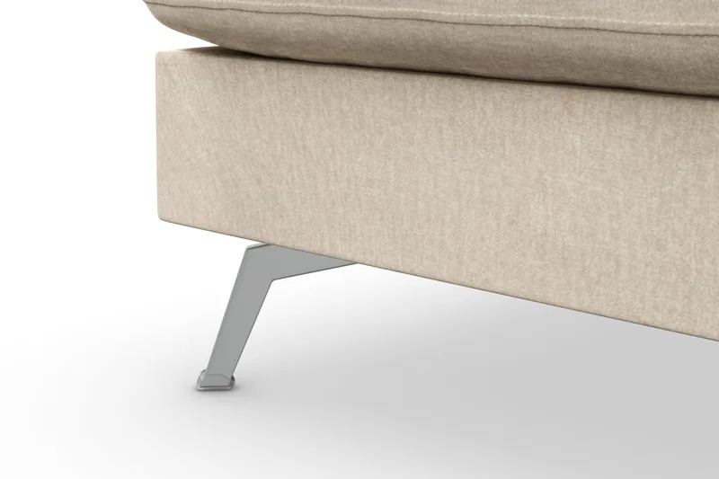 Ocean Lyx 6-sits Vänstervänd U-formad Soffa med Divan och Schäslong + Fotpall i Sammet - Beige - Möbler - Vardagsrum - Soffor - Sammetssoffor