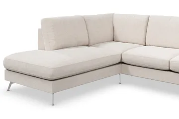 Ocean Lyx 6-sits Vänstervänd U-formad Soffa med Divan och Schäslong + Fotpall i Tyg - Beige - Möbler - Vardagsrum - Soffor - U-soffor