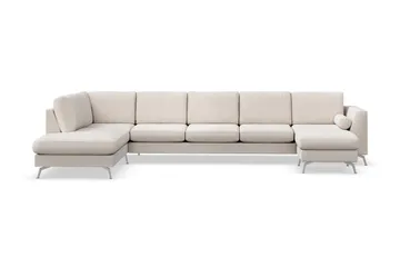 Ocean Lyx 6-sits Vänstervänd U-formad Soffa med Divan och Schäslong + Fotpall i Tyg